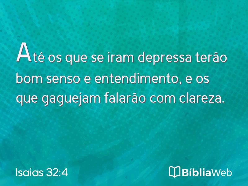 Isaías 32:4 em imagem para compartilhar