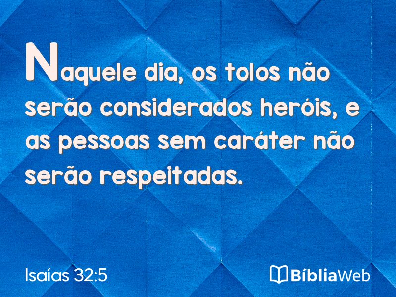 Isaías 32:5 em imagem para compartilhar