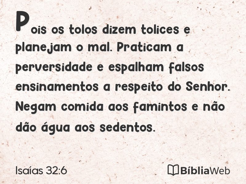 Isaías 32:6 em imagem para compartilhar