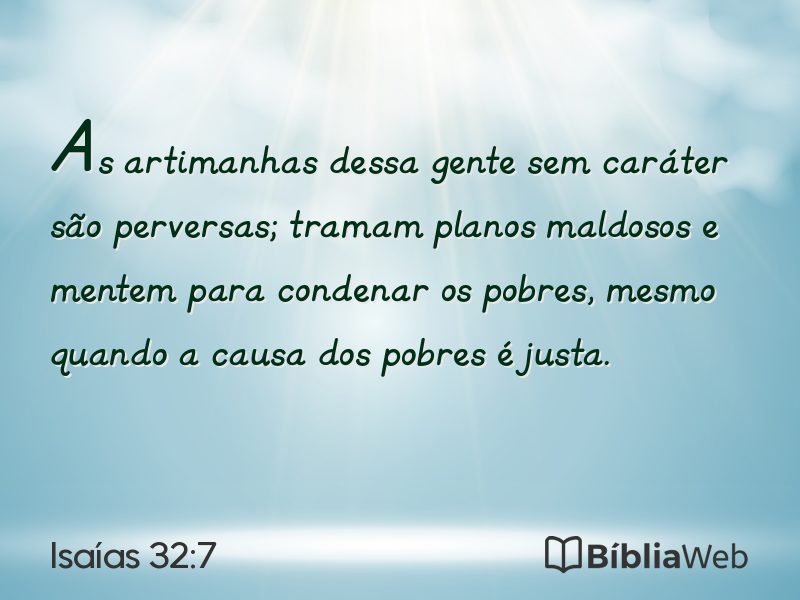 Isaías 32:7 em imagem para compartilhar