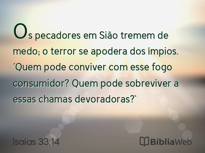 Isaías 33:14 em imagem para compartilhar