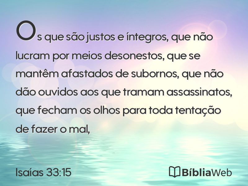 Isaías 33:15 em imagem para compartilhar