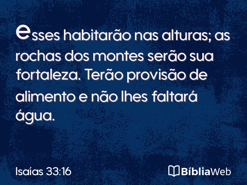 Isaías 33:16 em imagem para compartilhar