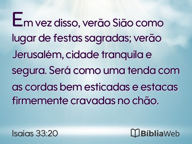 Isaías 33:20 em imagem para compartilhar