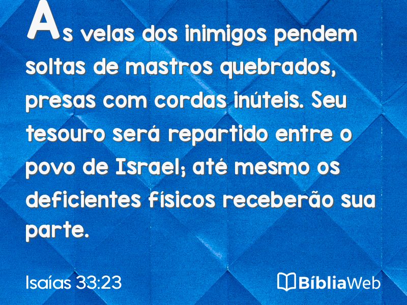 Isaías 33:23 em imagem para compartilhar