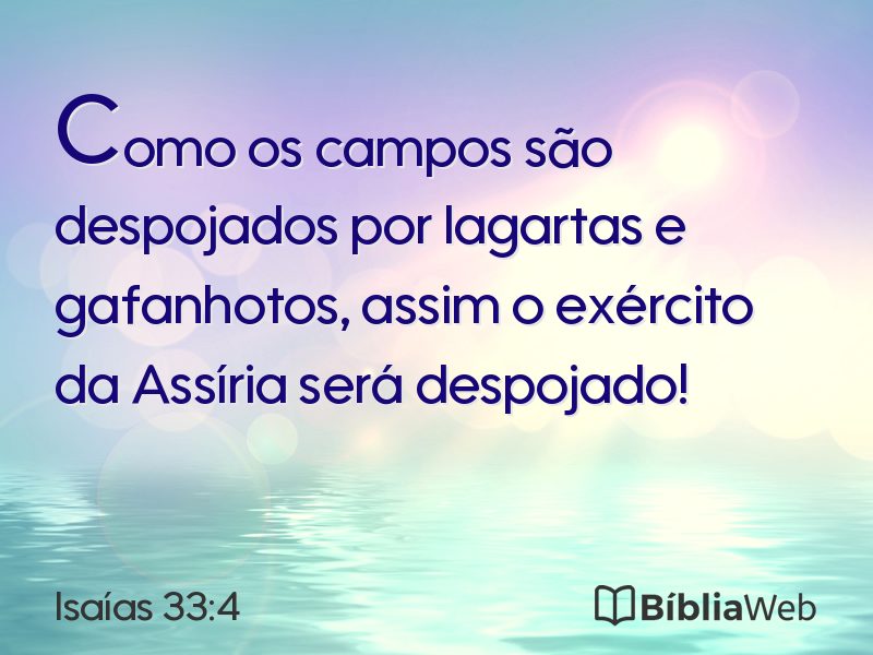 Isaías 33:4 em imagem para compartilhar
