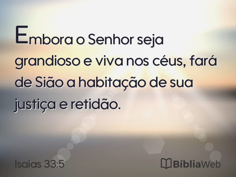 Isaías 33:5 em imagem para compartilhar