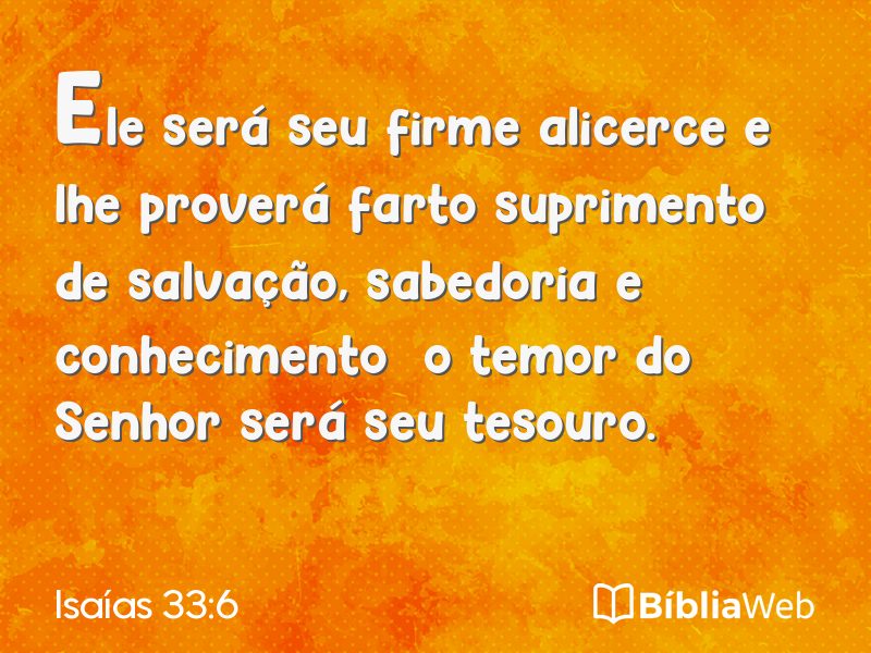Isaías 33:6 em imagem para compartilhar