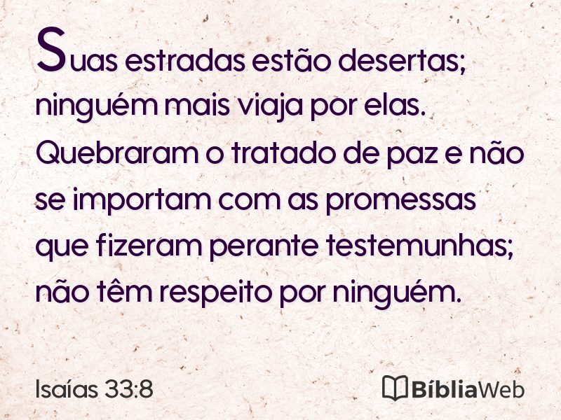 Isaías 33:8 em imagem para compartilhar