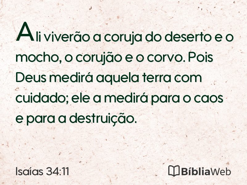 Isaías 34:11 em imagem para compartilhar