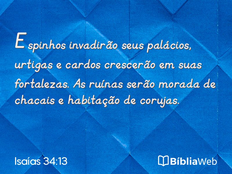 Isaías 34:13 em imagem para compartilhar