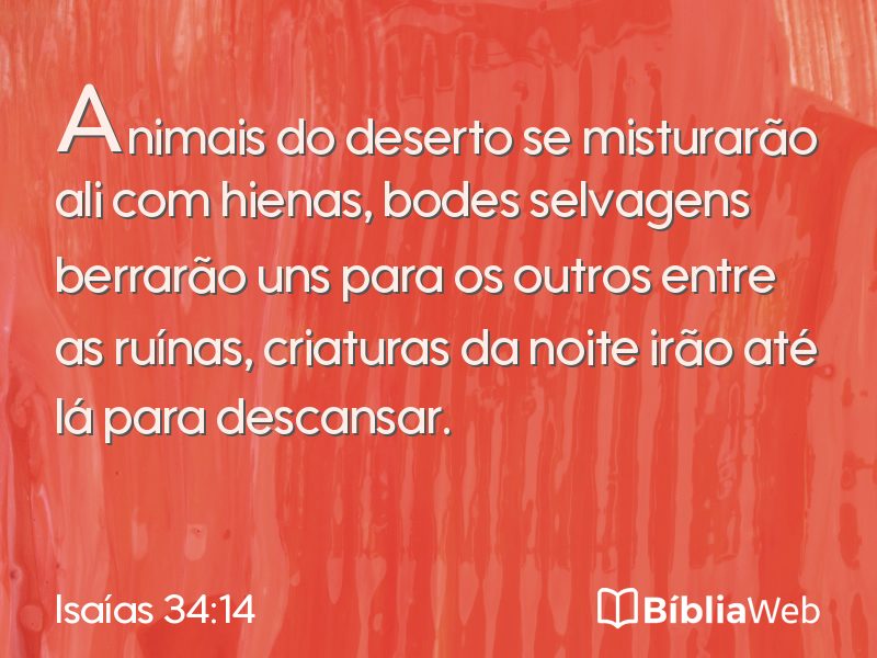 Isaías 34:14 em imagem para compartilhar