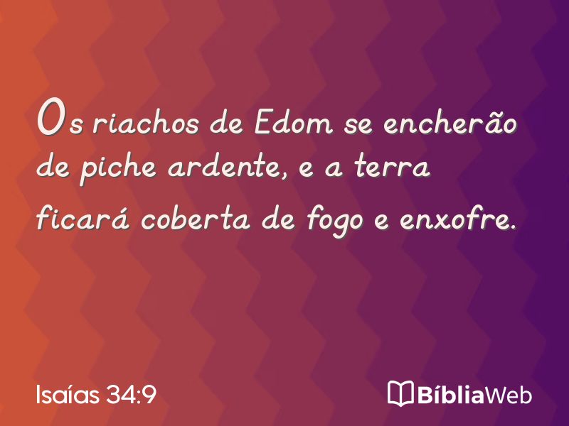 Isaías 34:9 em imagem para compartilhar