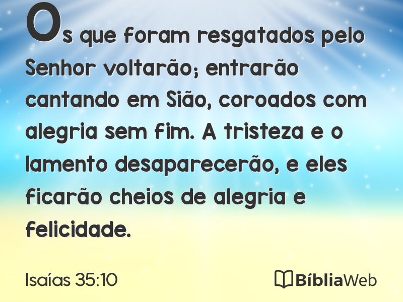 Isaías 35:10 em imagem para compartilhar