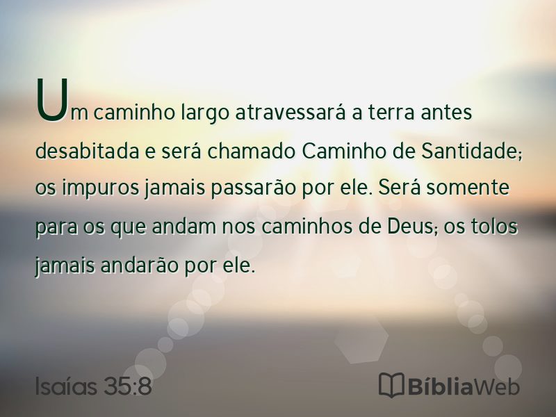 Isaías 35:8 em imagem para compartilhar
