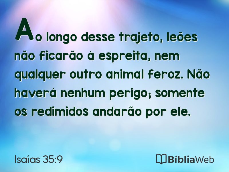 Isaías 35:9 em imagem para compartilhar