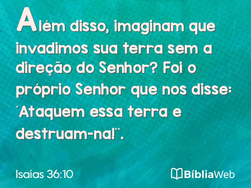 Isaías 36:10 em imagem para compartilhar