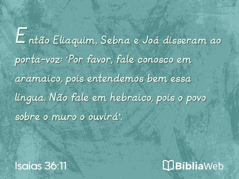 Isaías 36:11 em imagem para compartilhar