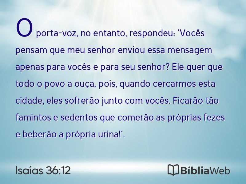 Isaías 36:12 em imagem para compartilhar