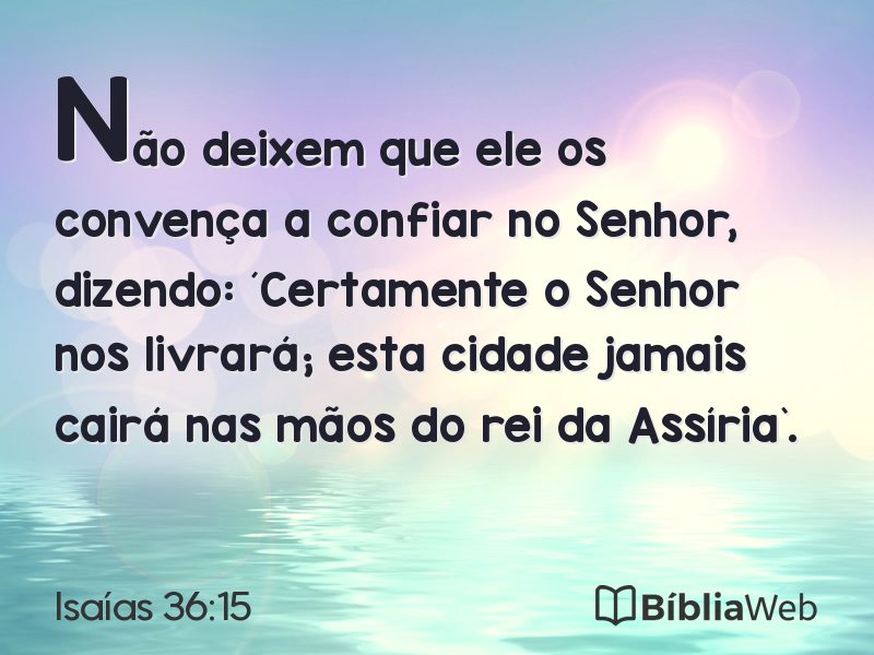 Isaías 36:15 em imagem para compartilhar