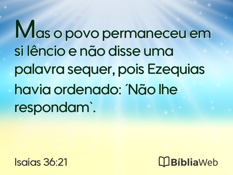 Isaías 36:21 em imagem para compartilhar