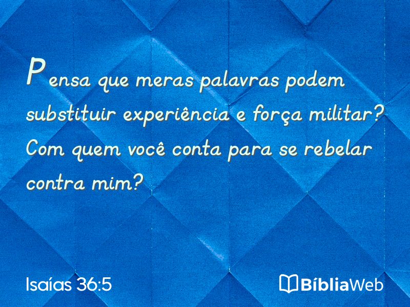 Isaías 36:5 em imagem para compartilhar