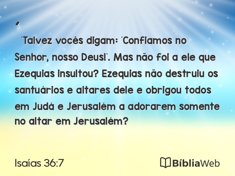 Isaías 36:7 em imagem para compartilhar