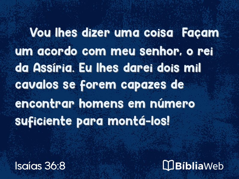 Isaías 36:8 em imagem para compartilhar