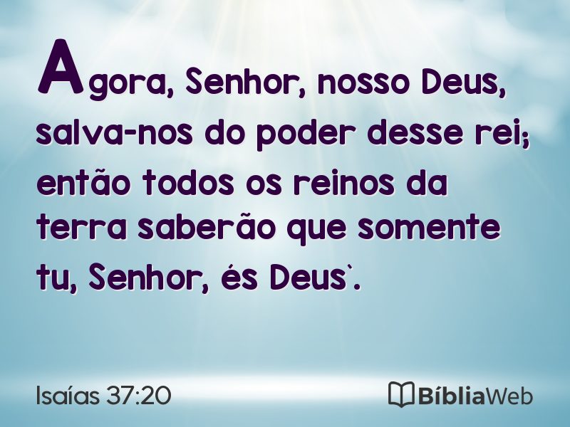 Isaías 37:20 em imagem para compartilhar