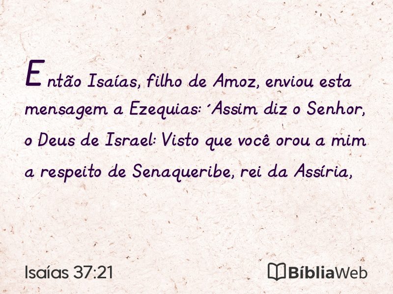 Isaías 37:21 em imagem para compartilhar