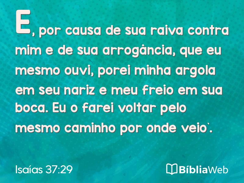 Isaías 37:29 em imagem para compartilhar