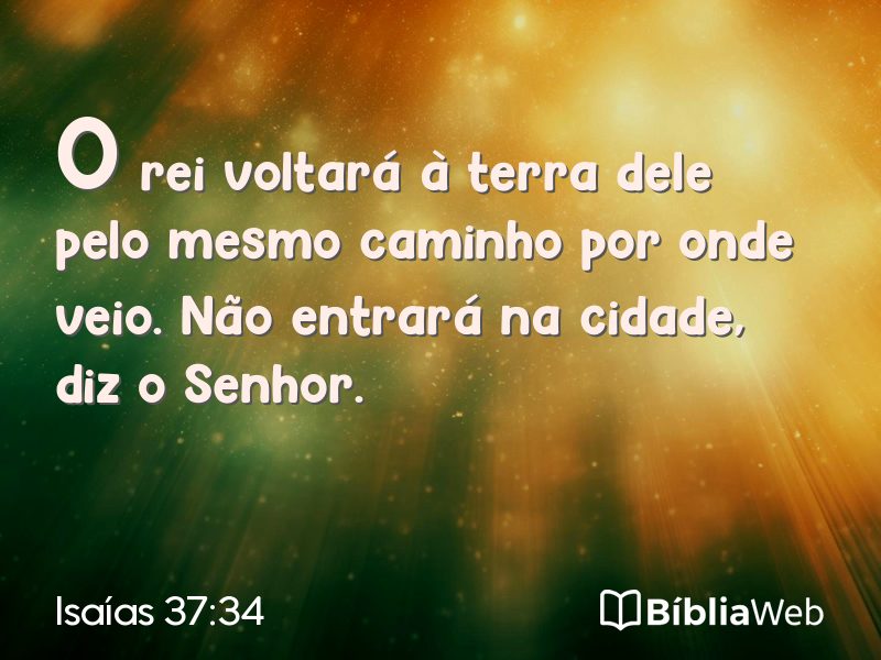 Isaías 37:34 em imagem para compartilhar