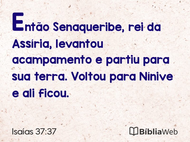 Isaías 37:37 em imagem para compartilhar