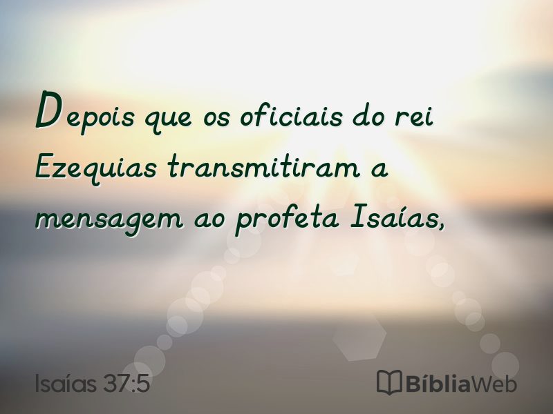 Isaías 37:5 em imagem para compartilhar