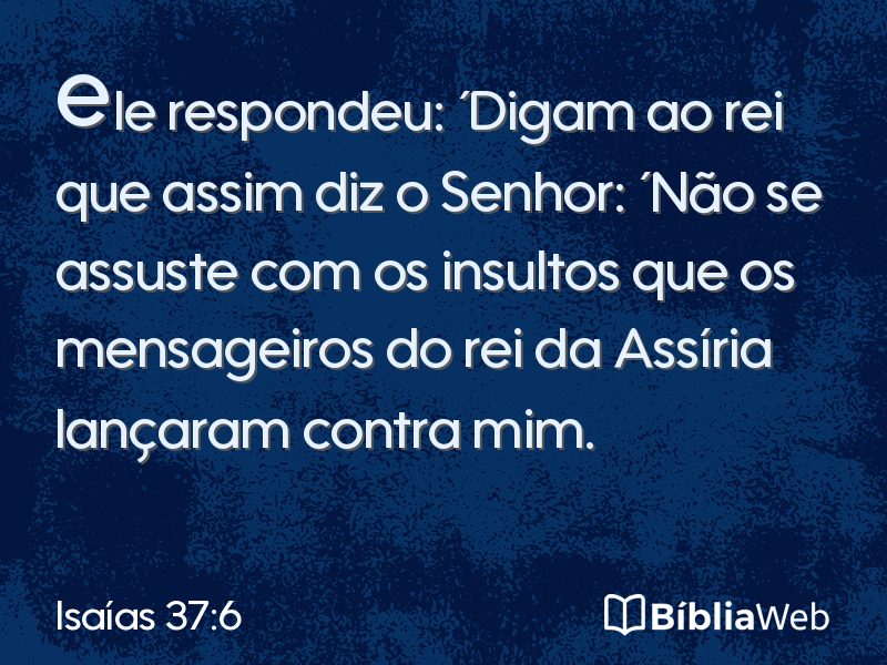 Isaías 37:6 em imagem para compartilhar