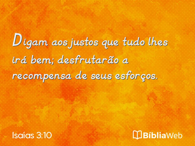 Isaías 3:10 em imagem para compartilhar