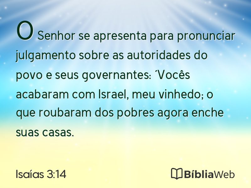 Isaías 3:14 em imagem para compartilhar