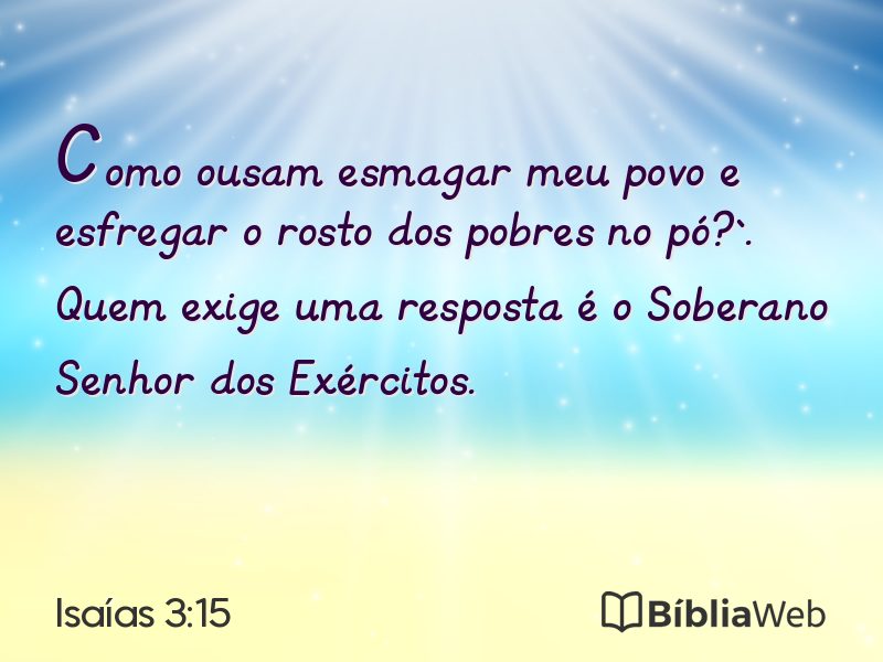 Isaías 3:15 em imagem para compartilhar