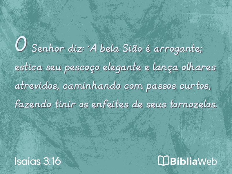Isaías 3:16 em imagem para compartilhar