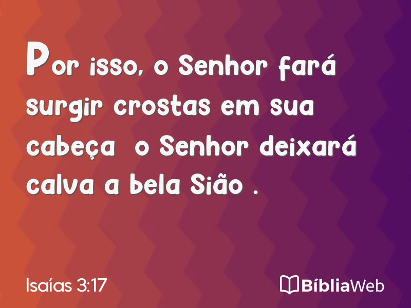 Isaías 3:17 em imagem para compartilhar