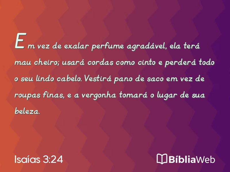 Isaías 3:24 em imagem para compartilhar