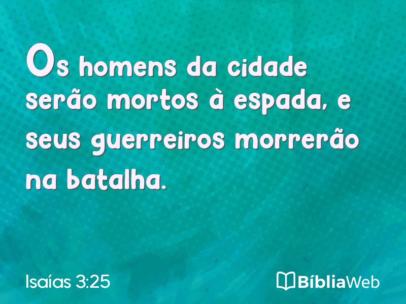 Isaías 3:25 em imagem para compartilhar