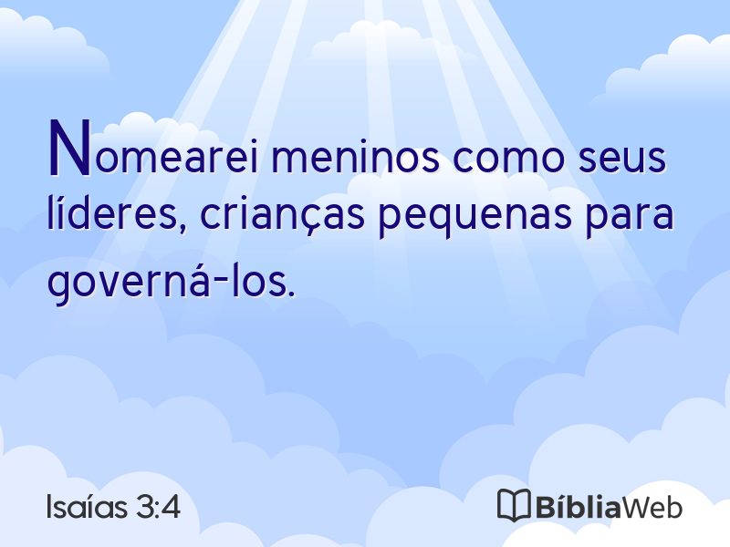Isaías 3:4 em imagem para compartilhar
