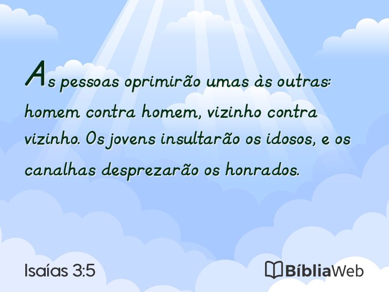 Isaías 3:5 em imagem para compartilhar