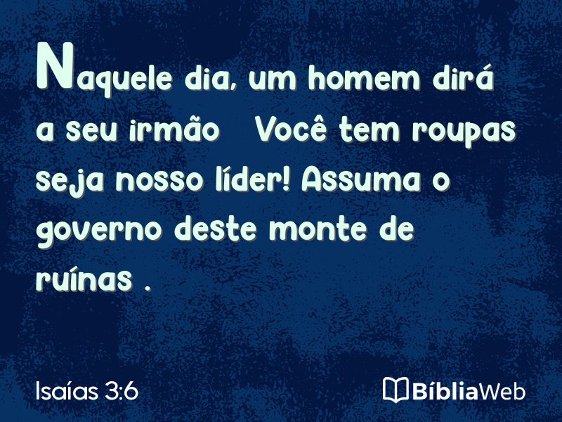 Isaías 3:6 em imagem para compartilhar