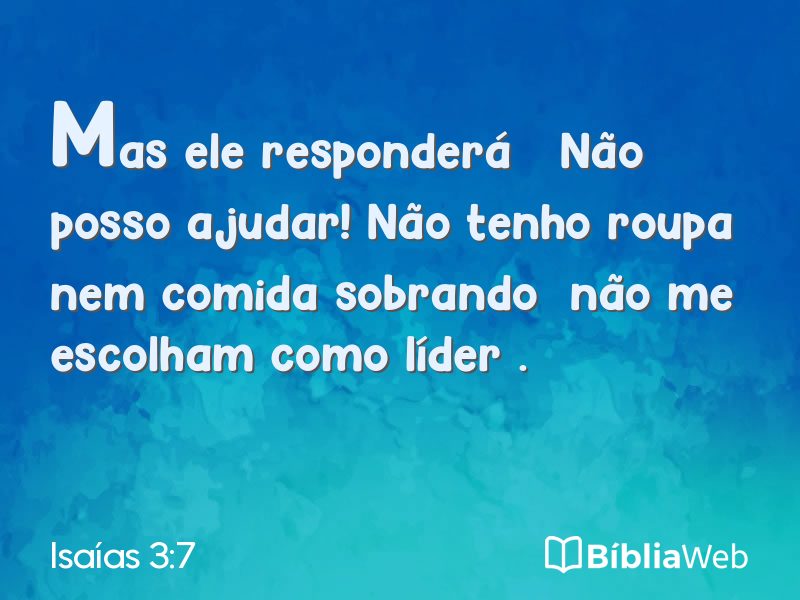 Isaías 3:7 em imagem para compartilhar