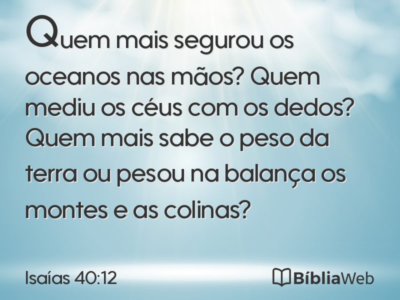 Isaías 40:12 em imagem para compartilhar