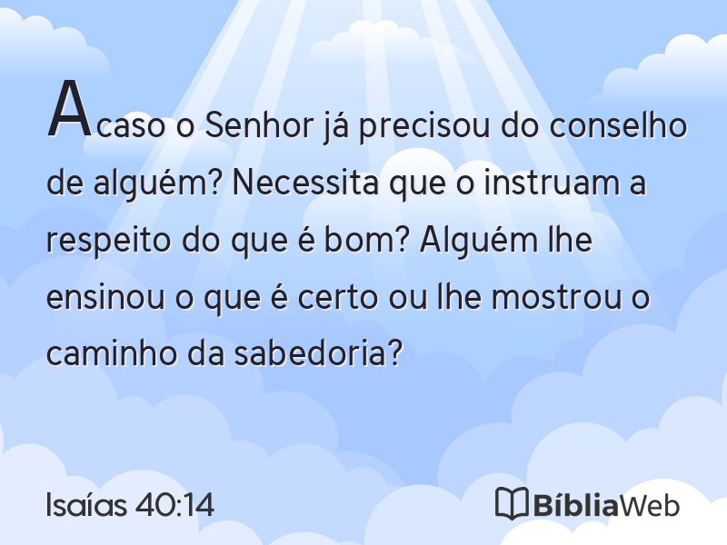 Isaías 40:14 em imagem para compartilhar