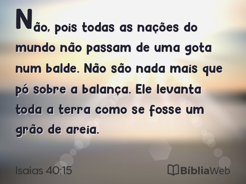 Isaías 40:15 em imagem para compartilhar