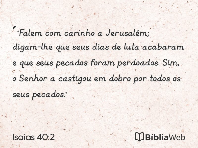 Isaías 40:2 em imagem para compartilhar
